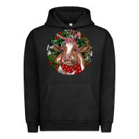 Pigment Black Brown Cow Christmas Urban Hoodie - RanaPortraitStore
