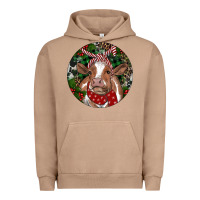 Pigment Burro Brown Cow Christmas Urban Hoodie - RanaPortraitStore