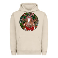 Pigment French Oak Brown Cow Christmas Urban Hoodie - RanaPortraitStore