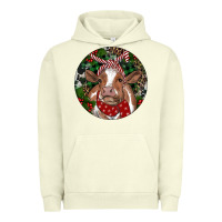 Pigment Pistachio Brown Cow Christmas Urban Hoodie - RanaPortraitStore