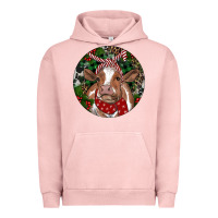 Pigment Salmon Brown Cow Christmas Urban Hoodie - RanaPortraitStore