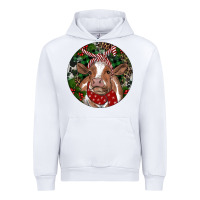 White Brown Cow Christmas Urban Hoodie - RanaPortraitStore