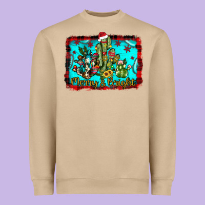 Merry & Bright Heavyweight Sweatshirt Designed By Jahusdesignshop