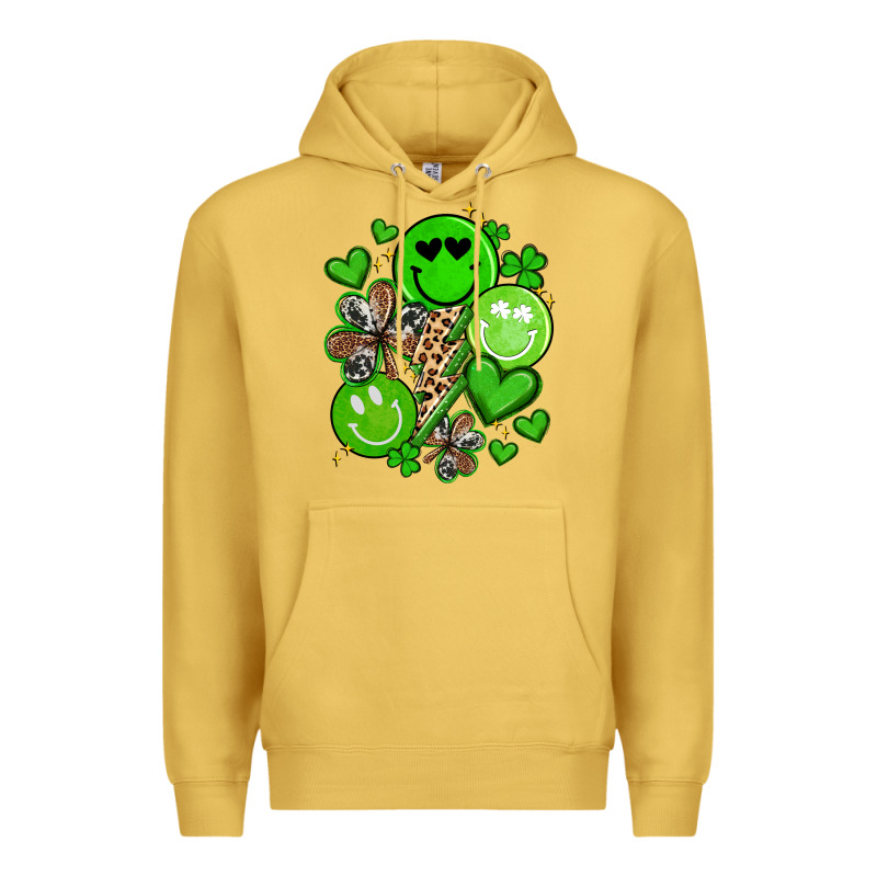 St Patrick's Day Green Smile Premium Hoodie by Artiststas | Teevron