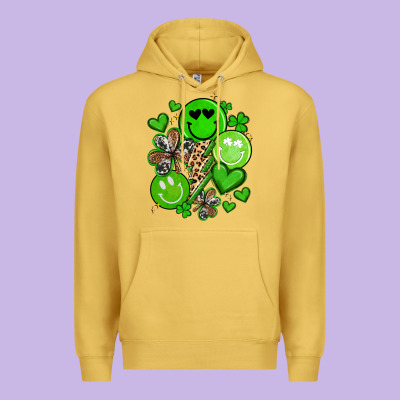 St Patrick's Day Green Smile Premium Hoodie Designed By Artiststas