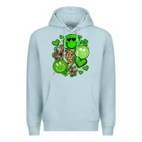 Blue Mist st patrick's day green smile Premium Hoodie - Artiststas