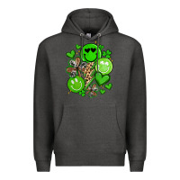 Charcoal Heather st patrick's day green smile Premium Hoodie - Artiststas