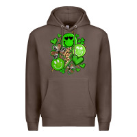 Coffee st patrick's day green smile Premium Hoodie - Artiststas