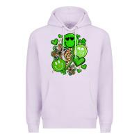 Lilac st patrick's day green smile Premium Hoodie - Artiststas