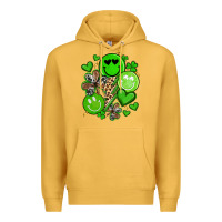 Mustard st patrick's day green smile Premium Hoodie - Artiststas