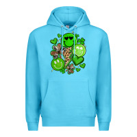 Ocean Blue st patrick's day green smile Premium Hoodie - Artiststas