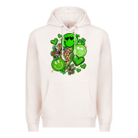 Pale Pink st patrick's day green smile Premium Hoodie - Artiststas