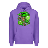 Purple st patrick's day green smile Premium Hoodie - Artiststas