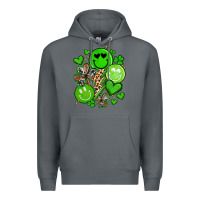 Rock st patrick's day green smile Premium Hoodie - Artiststas