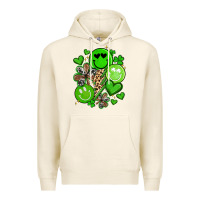 Tofu st patrick's day green smile Premium Hoodie - Artiststas