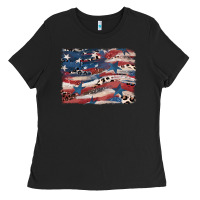 Black Leopard glitter American flag Ladies Tee - FaDigitalArtStudio