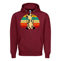 Burgundy africa animals african safari retro Zipper Hoodie - linhVisuals