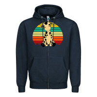 Navy africa animals african safari retro Zipper Hoodie - linhVisuals