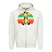 Oatmeal Heather africa animals african safari retro Zipper Hoodie - linhVisuals
