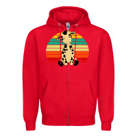 Red africa animals african safari retro Zipper Hoodie - linhVisuals