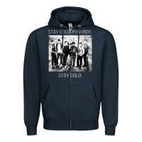 Navy the outsiders Zipper Hoodie - linhVisuals