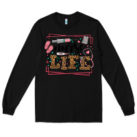 Black Nurse life leopard frame Long Sleeve Tee - LillyAllenDesigns