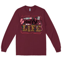 Burgundy Nurse life leopard frame Long Sleeve Tee - LillyAllenDesigns