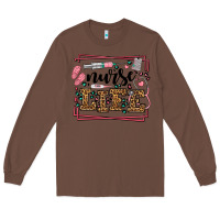Chestnut Nurse life leopard frame Long Sleeve Tee - LillyAllenDesigns