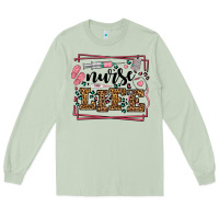 Matcha Nurse life leopard frame Long Sleeve Tee - LillyAllenDesigns