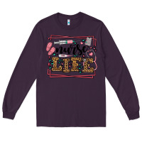 Plum Nurse life leopard frame Long Sleeve Tee - LillyAllenDesigns