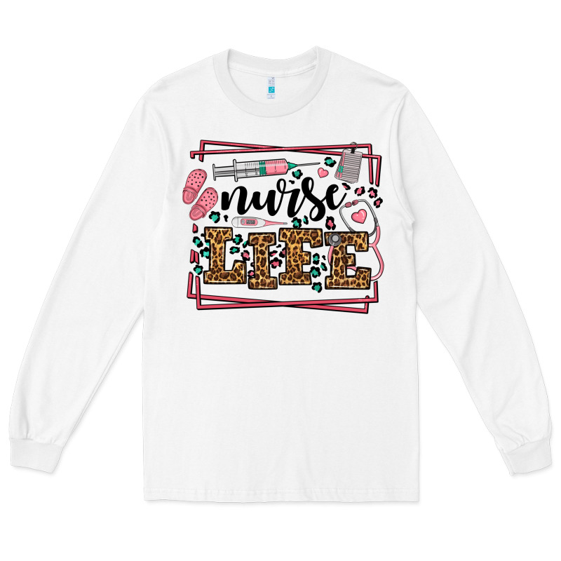 Nurse Life Leopard Frame Long Sleeve Tee by LillyAllenDesigns | Teevron