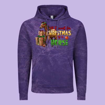 All I Want For Christmas Is A Horse Vintage Hoodie Designed By Lillyallendesigns