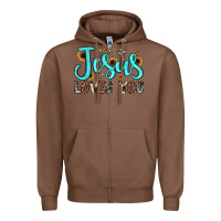 Chestnut jesus loves you Zipper Hoodie - JahusDesignShop