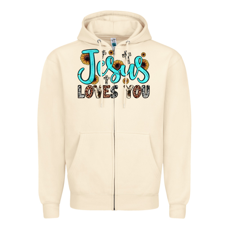 Jesus Loves You Zipper Hoodie by JahusDesignShop | Teevron
