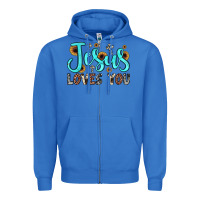 True Royal jesus loves you Zipper Hoodie - JahusDesignShop