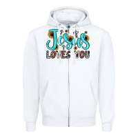 White jesus loves you Zipper Hoodie - JahusDesignShop