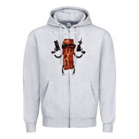 Heather Grey the baconator Zipper Hoodie - linhVisuals