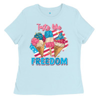 Baby Blue taste like freedom 4th of july Ladies Tee - FaDigitalArtStudio