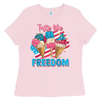 Bubblegum Pink taste like freedom 4th of july Ladies Tee - FaDigitalArtStudio
