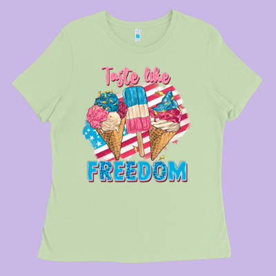 Taste Like Freedom 4th Of July Ladies Tee Designed By Fadigitalartstudio