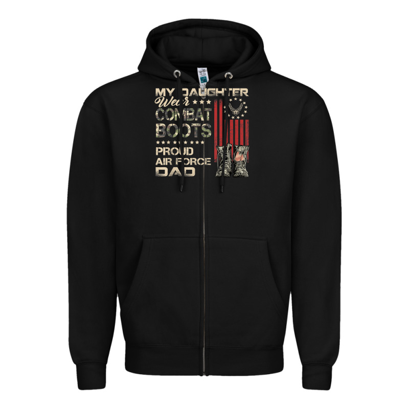 Military Daughter Family Dad Air Force Veteran Zipper Hoodie by linhVisuals | Teevron