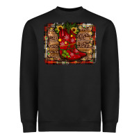 Black cowboy boots christmas Heavyweight Sweatshirt - JahusDesignShop