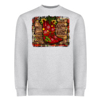 Heather Grey cowboy boots christmas Heavyweight Sweatshirt - JahusDesignShop