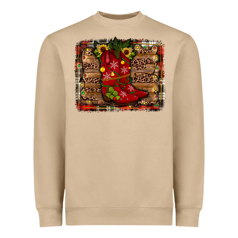 Cowboy Boots Christmas Heavyweight Sweatshirt by JahusDesignShop | Teevron
