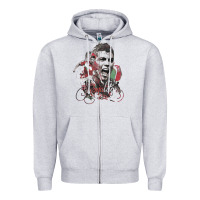 Heather Grey cristiano cool Zipper Hoodie - linhVisuals