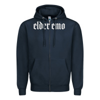 Navy elder emo Zipper Hoodie - linhVisuals