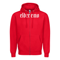 Red elder emo Zipper Hoodie - linhVisuals