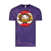 Cloud Purple baseball with sunflower round earrings Vintage Tee - BundleAndBundleShop