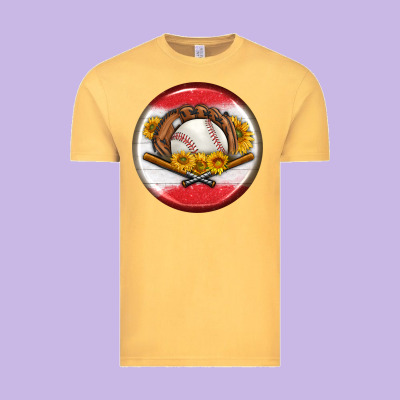 Baseball With Sunflower Round Earrings Vintage Tee Designed By Bundleandbundleshop