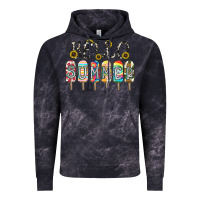 Cloud Black name vibrant summer greeting with popsicles Vintage Hoodie - CowhideDigitalArt
